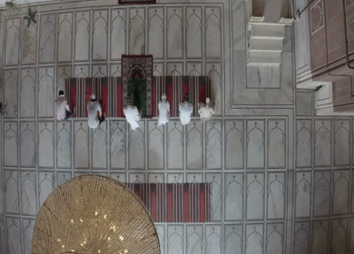 An aerial shot of Jama Masjid during COVID-19 lockdown in New Delhi