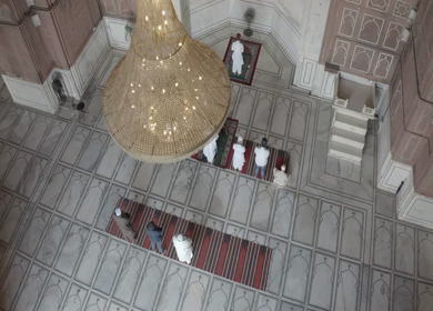 An aerial shot of Jama Masjid during COVID-19 lockdown in New Delhi