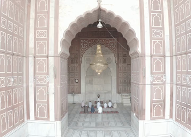 An aerial shot of Jama Masjid during COVID-19 lockdown in New Delhi