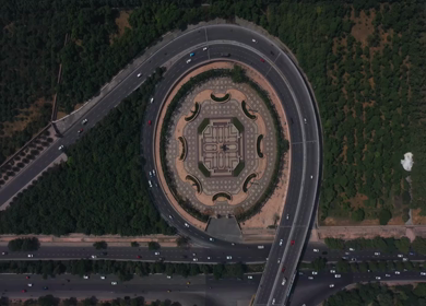 An aerial shot of the Noida film city flyover at Noida,NCR,India