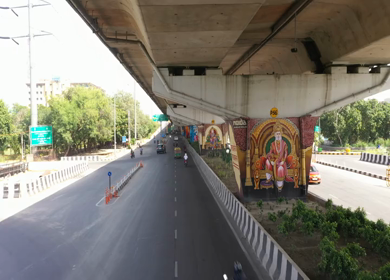 22nd October 2021: An aerial shot of the paintings or art work at Noida,NCR,India