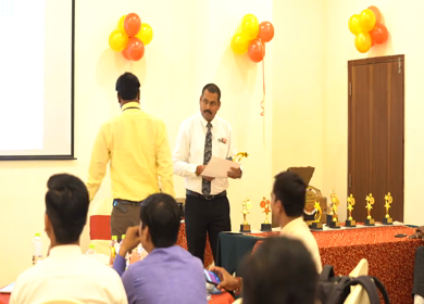 15th October 2021: A shot of a superior giving an award at awards function at New Delhi,India