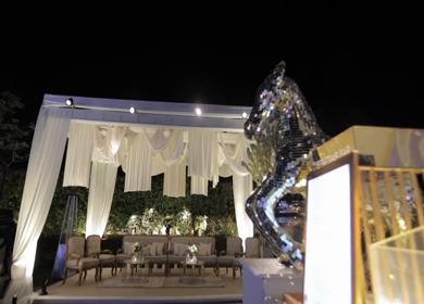 A Slow Motion Shot of an Indian Wedding Venue Decoration in India