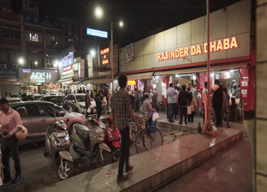 4th April 2021: Shot of people eating at Rajinder Da Dhaba at New Delhi in India