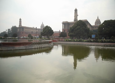A static shot of the Rashtrapati Bhavan in New Delhi, India