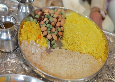 A shot of an Indian Wedding where rituals are being performed in India