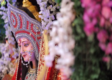 A shot of an Indian Wedding where rituals are being performed in India