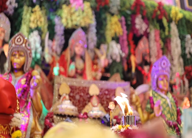 A shot of an Indian Wedding where rituals are being performed in India