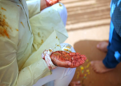 A shot of rituals being performed at an Indian Wedding in India