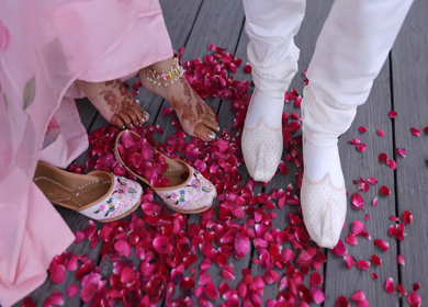 A shot of an Indian Wedding where rituals are being performed in India