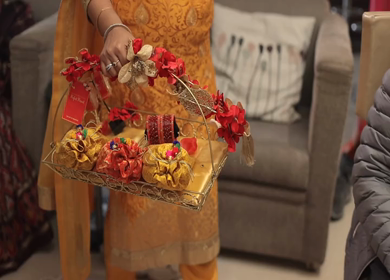 A shot of an Indian Wedding where rituals are being performed in India