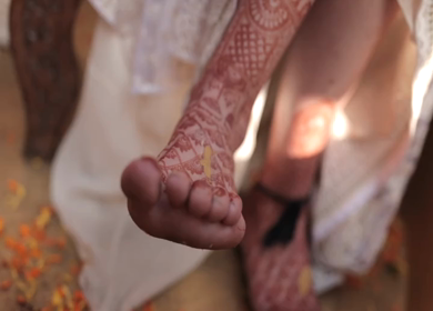 A shot of an Indian Wedding where rituals are being performed in India