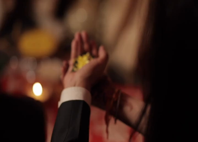 A Slow Motion Shot of an Indian Wedding where rituals are being performed in India