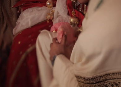 A Slow Motion Shot of an Indian Wedding where rituals are being performed in India