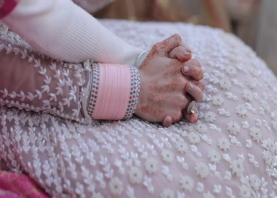 A Slow Motion Shot of an Indian Wedding where rituals are being performed in India