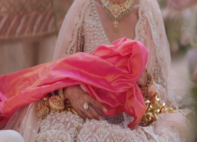 A Slow Motion Shot of an Indian Wedding where rituals are being performed in India