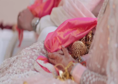 A Slow Motion Shot of an Indian Wedding where rituals are being performed in India