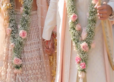 A Slow Motion Shot of an Indian Wedding where rituals are being performed in India