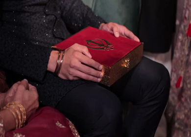 A Slow Motion Shot of an Indian Wedding where rituals are being performed in India