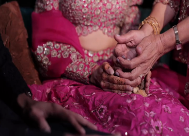 A Slow Motion Shot of an Indian Wedding where rituals are being performed in India