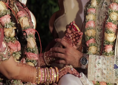 A Slow Motion Shot of an Indian Wedding where rituals are being performed in India