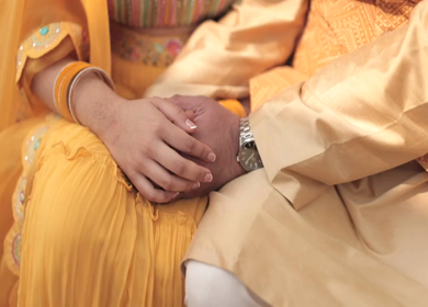 A Slow Motion Shot of an Indian Wedding where rituals are being performed in India