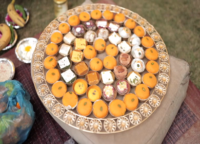 A Slow Motion Shot of an Indian Wedding where rituals are being performed in India