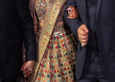 A Slow Motion Shot of an Indian Wedding where rituals are being performed in India