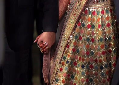 A Slow Motion Shot of an Indian Wedding where rituals are being performed in India