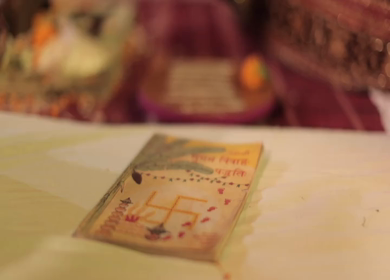 A Slow Motion Shot of an Indian Wedding where rituals are being performed in India
