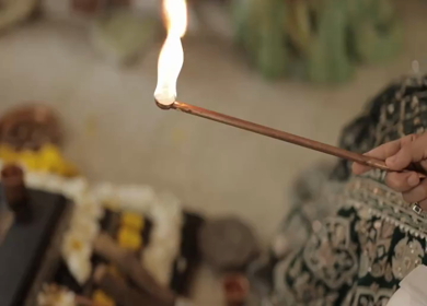 A Slow Motion Shot of an Indian Wedding where rituals are being performed in India