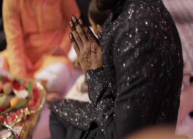 A Slow Motion Shot of an Indian Wedding where rituals are being performed in India