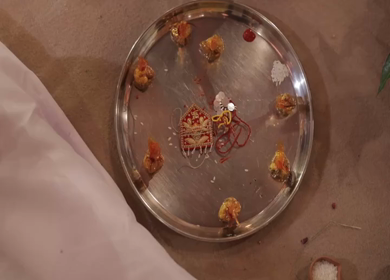 A Slow Motion Shot of an Indian Wedding where rituals are being performed in India