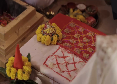 A Slow Motion Shot of an Indian Wedding where rituals are being performed in India