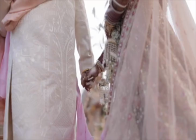 A Slow Motion Shot of an Indian Wedding where rituals are being performed in India