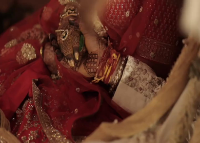 A Slow Motion Shot of an Indian Wedding where rituals are being performed in India