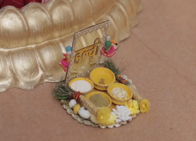 A Slow Motion Shot of an Indian Wedding where rituals are being performed in India
