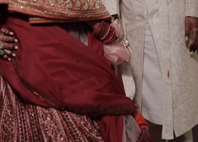 A Slow Motion Shot of an Indian Wedding where rituals are being performed in India