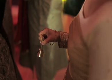 A Slow Motion Shot of an Indian Wedding where rituals are being performed in India