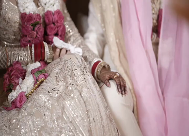 A Slow Motion Shot of an Indian Wedding where rituals are being performed in India