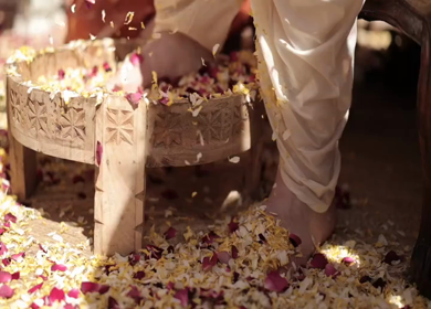 A Slow Motion Shot of an Indian Wedding where rituals are being performed in India