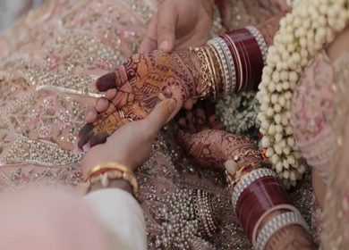 A Slow Motion Shot of an Indian Wedding where rituals are being performed in India