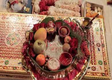 A Slow Motion Shot of an Indian Wedding where rituals are being performed in India