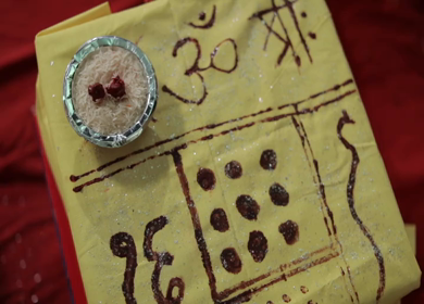 A shot of an Indian Wedding, where rituals are being performed in India