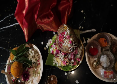 A Slow Motion Shot of Rituals being done with an Indian Bride at her Indian Wedding in India