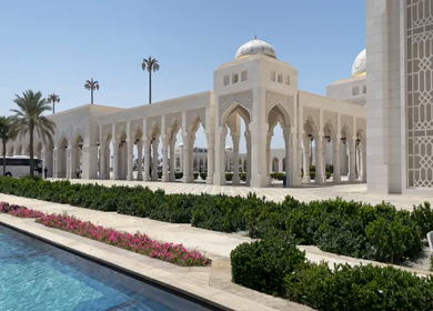 Shot of Fountains at Qasr Al Watan, Presidential Palace of the United Arab Emirates,Abu Dhabi 