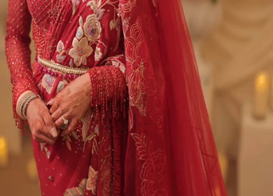 Shot of a beautiful Indian Bride posing for her wedding shoot in India