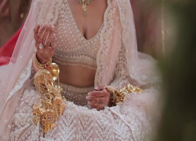 Shot of a beautiful Indian Bride posing for her wedding shoot in India