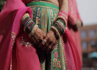 Shot of a beautiful Indian Bride posing for her wedding shoot in India