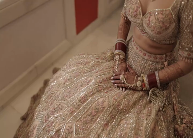 Shot of a beautiful Indian Bride posing for her wedding shoot in India